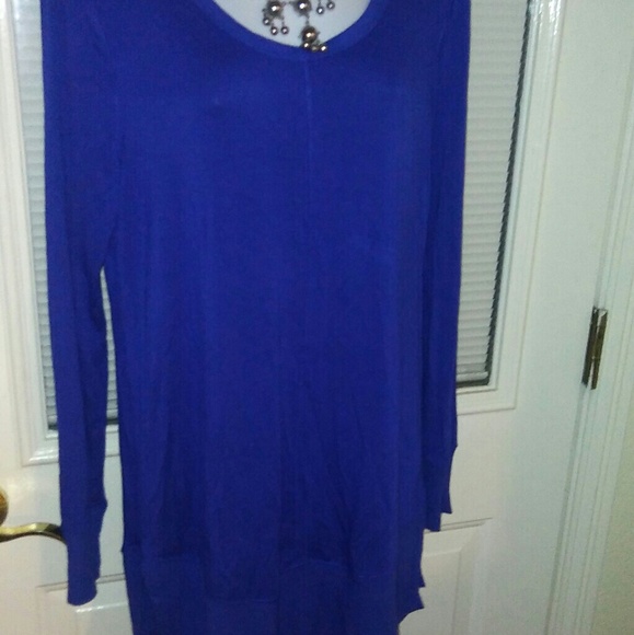 Cable & Gauge Tops Cable And Gauge Long Blue Tunic Nwt Poshmark
